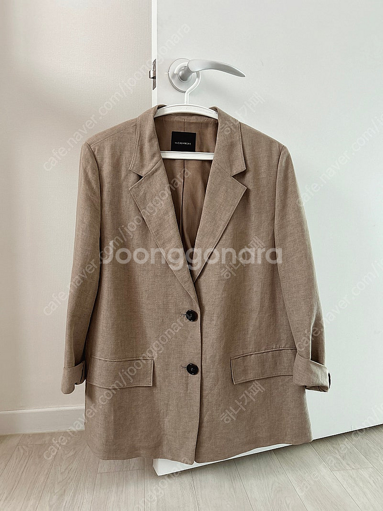 한섬 더캐시미어 린넨 블렌드 싱글 브레이스티드 자켓 66 CM2F3WJC389W--0
