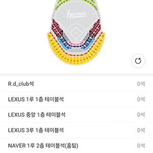 8/3 키움 vs 롯데 1루 버건디 2연석