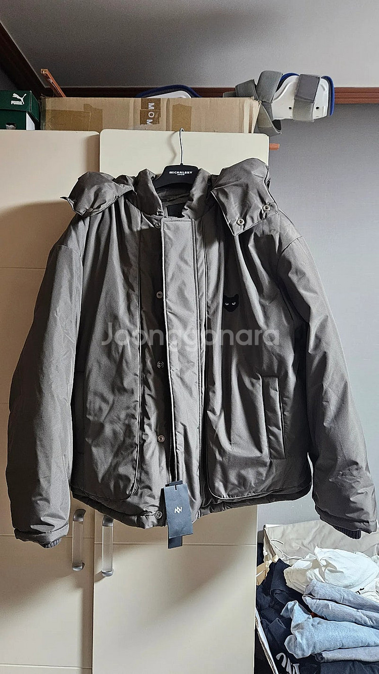 송지오옴므 지제로 패딩 항공자켓 봄버 점퍼 후드 정품 ...--0