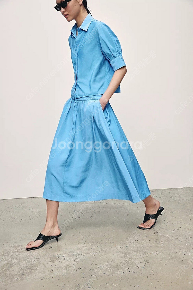 zara 자라 볼륨 미디 스커트 ZW COLLECTIO...--2