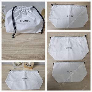 정품) 샤넬 화이트 복조리 파우치 (코스메틱)