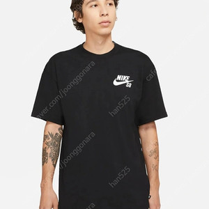 [XXL] 나이키 SB 로고 스케이트보딩 티셔츠 블랙