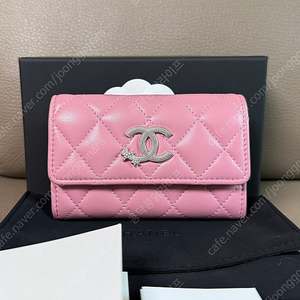 샤넬 램스킨 시즌 슈팅스타 카드홀더 카드지갑 핑크