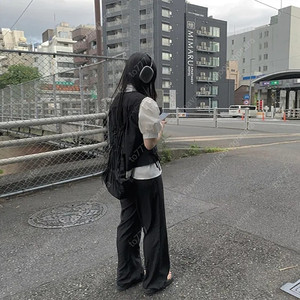 애니원모어 라이튼 블랙 나일론 팬츠