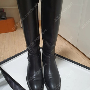 샤넬 하이 부츠 카프스킨 골드 메탈 & 블랙 - 39