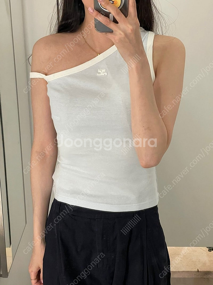Courreges 꾸레쥬 원숄더 탑 아이스블루 M 새상...--0