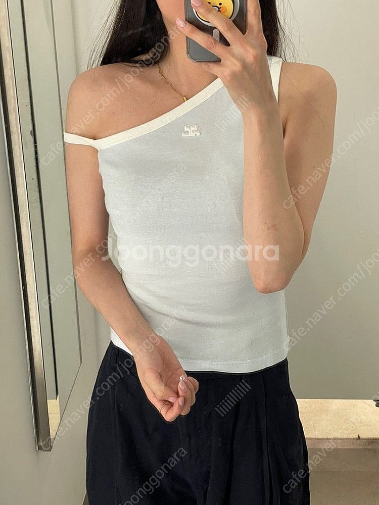 Courreges 꾸레쥬 원숄더 탑 아이스블루 M 새상...--2