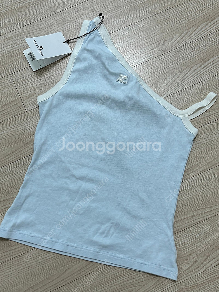 Courreges 꾸레쥬 원숄더 탑 아이스블루 M 새상...--8