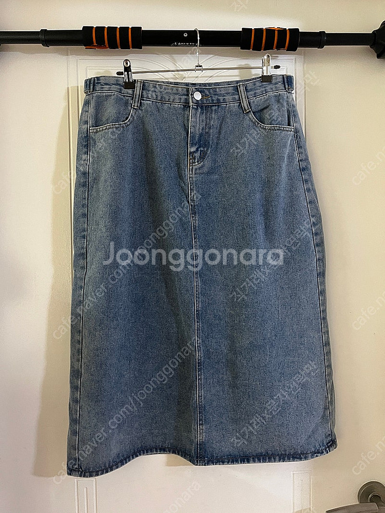 레이디 매직 여성 뒷트임 롱 데님 스커트 연청 청치마 ...--2