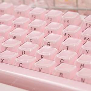 크리스탈 측각 반투명 pc 키보드 키캡 핑크