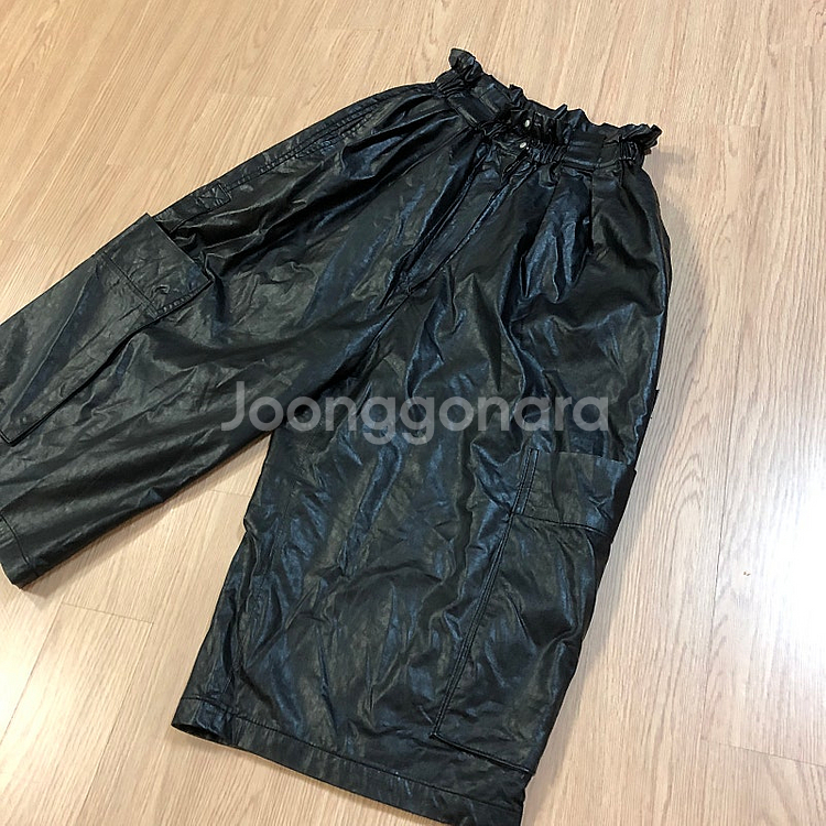 더일마 에코레더 페이크레더 비건 가죽 와이드 팬츠 바지...--2