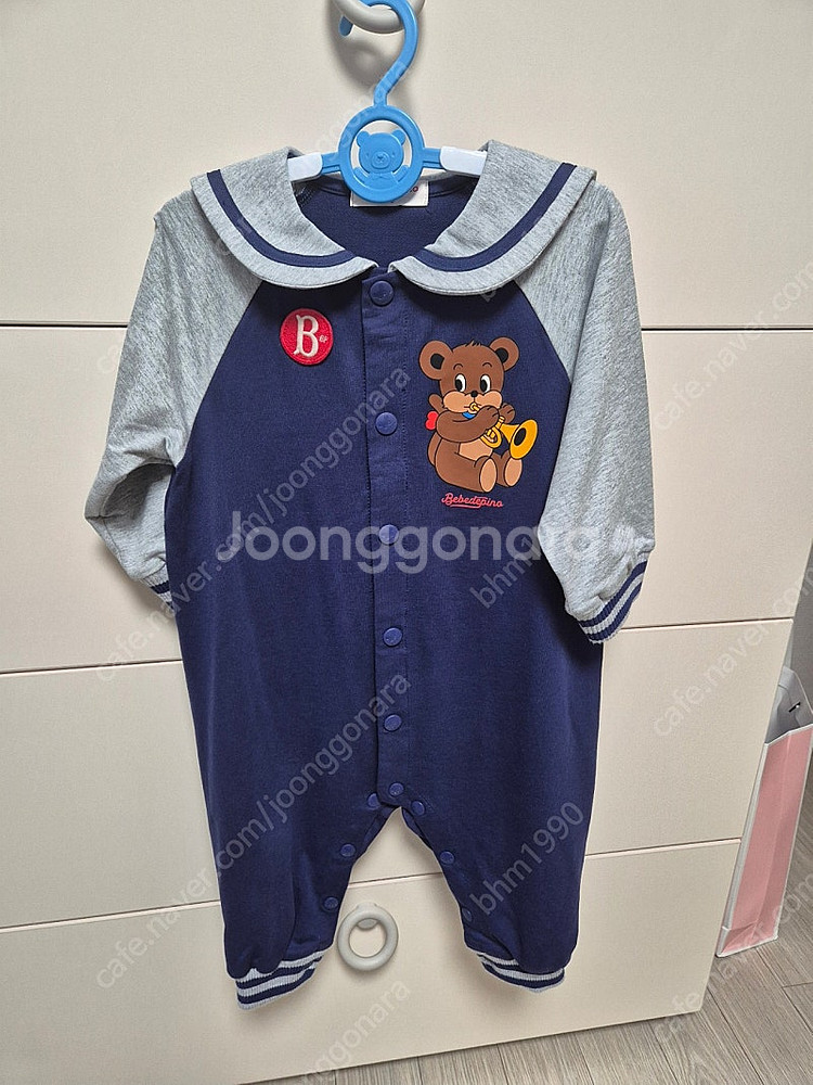 베베드피노 마카롱베이비세일러카라 오버롤 90+베레모 세...--3