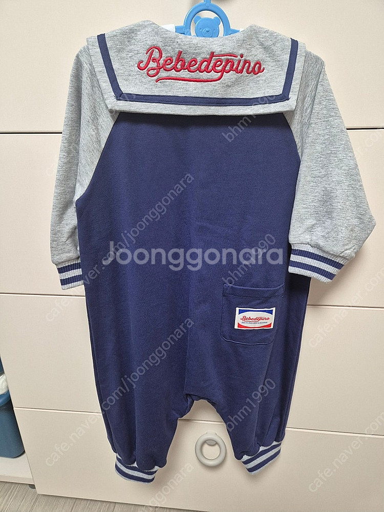 베베드피노 마카롱베이비세일러카라 오버롤 90+베레모 세...--4