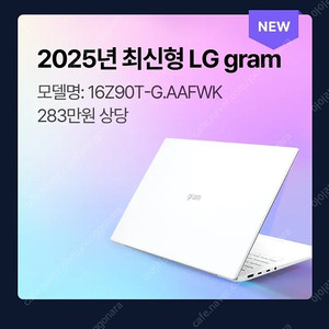 LG 그램 2025 16인치 (램 16GB, SSD 512GB)