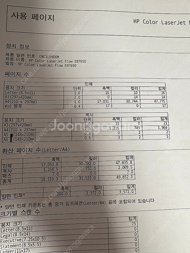HP MFP M87650 A3 고속 컬러 레이저 복합기--2