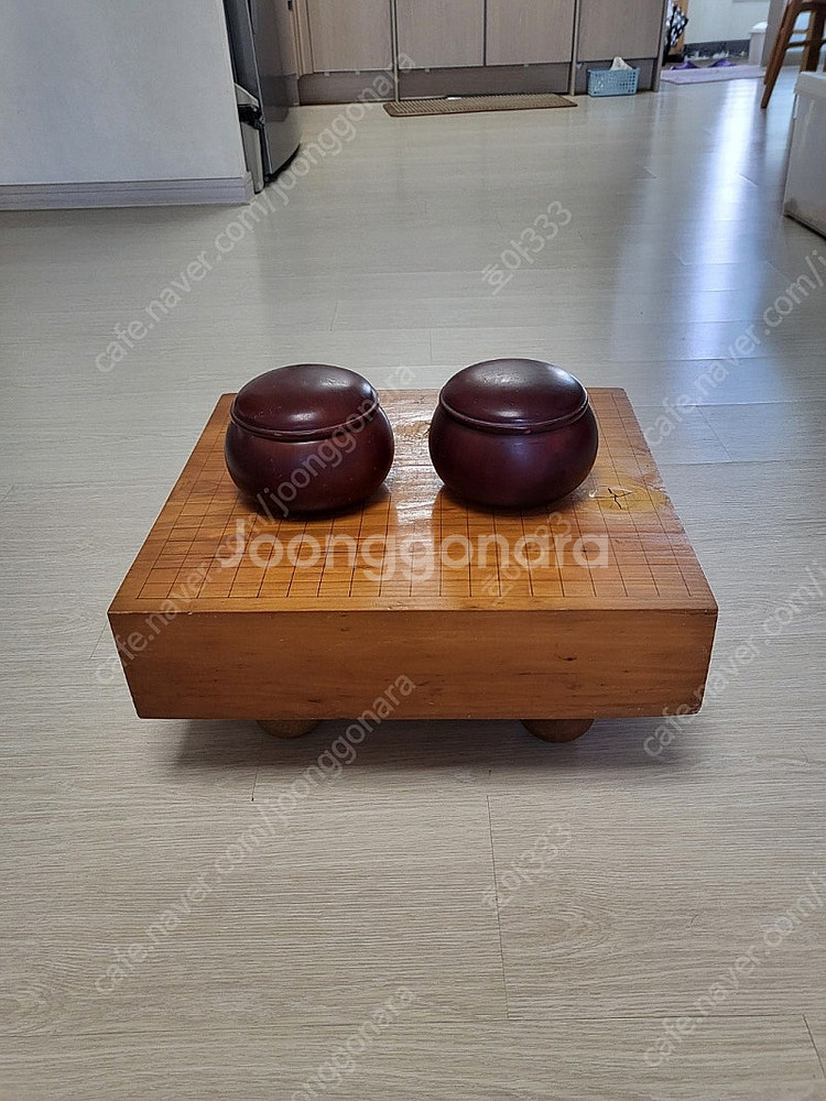 통원목 바둑판과 바둑알세트--0