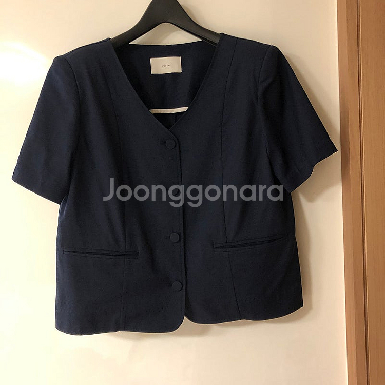 브이넥 노카라 반팔 자켓 출근룩 결혼식 하객룩 올드머니...--0