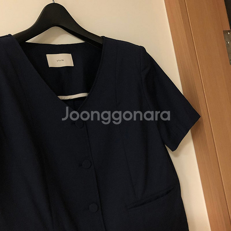 브이넥 노카라 반팔 자켓 출근룩 결혼식 하객룩 올드머니...--2