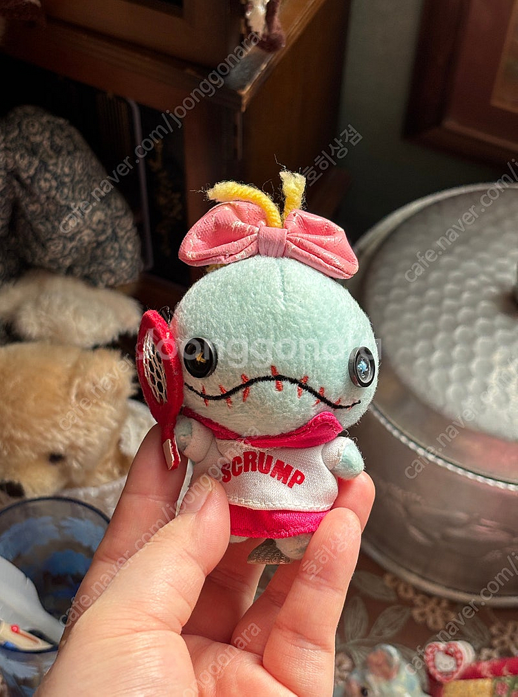 빈티지 디즈니 릴로와 스티치 스크럼프인형키링 테니스코스...--0