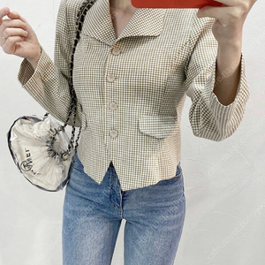 체크 카라자켓 블랙