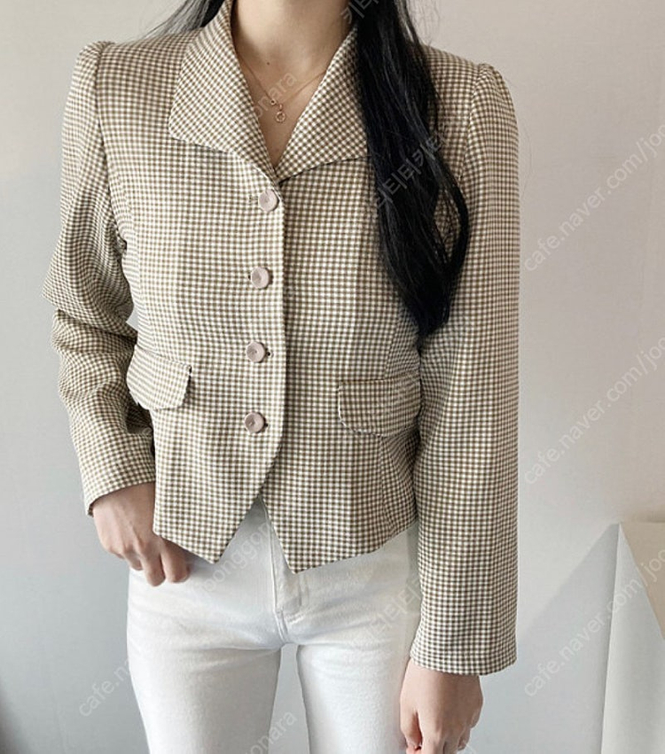 체크 카라자켓 블랙--2