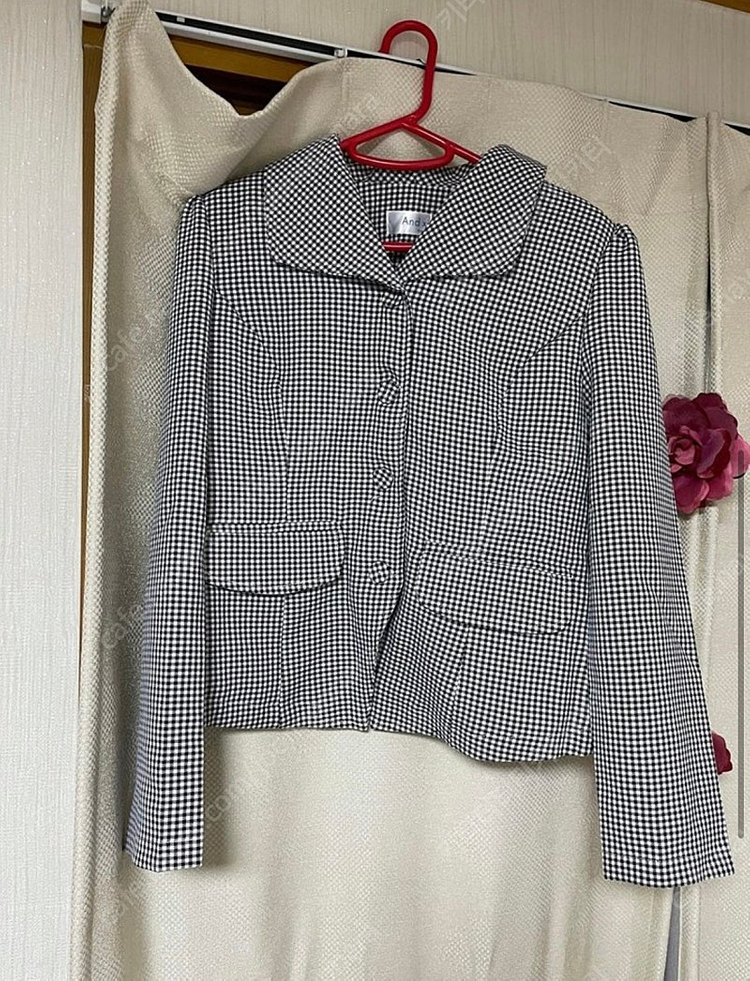 체크 카라자켓 블랙--3