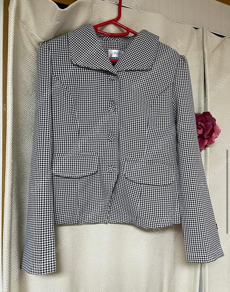 체크 카라자켓 블랙--4