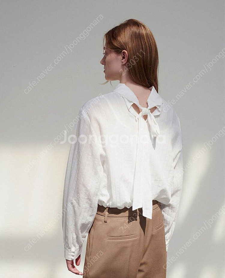 루에브르 하이넥 타이 블라우스 스몰 High-neck ...--0