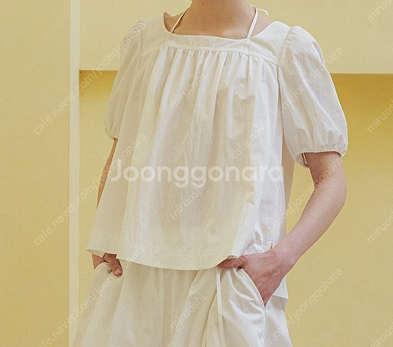올리브데올리브 벌룬 스트랩 블라우스&허리 밴딩 팬츠 일...--6