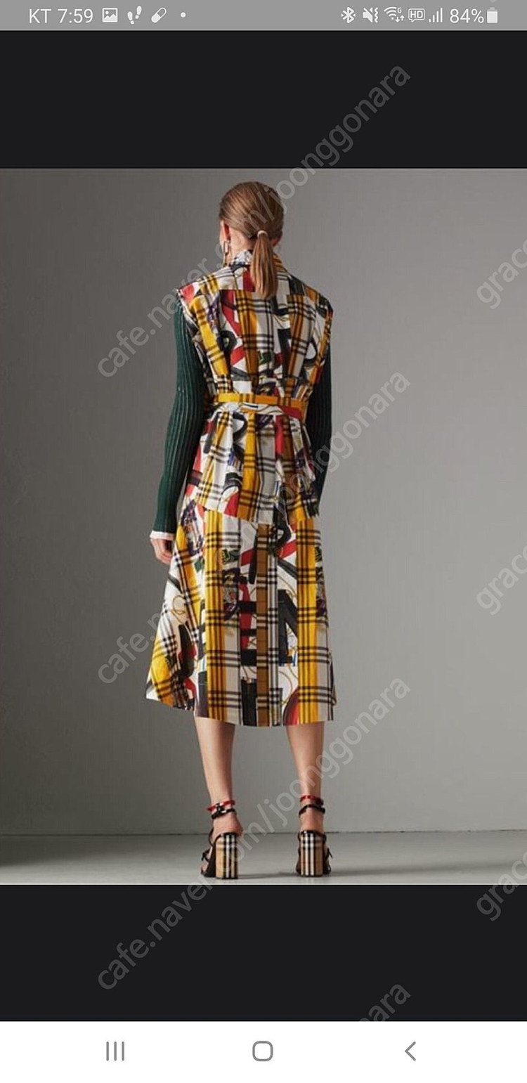 (새상품) 버버리 프린트체크셔츠 롱원피 이미지