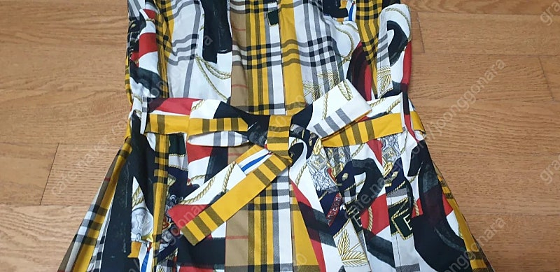 (새상품) 버버리 프린트체크셔츠 롱원피 이미지