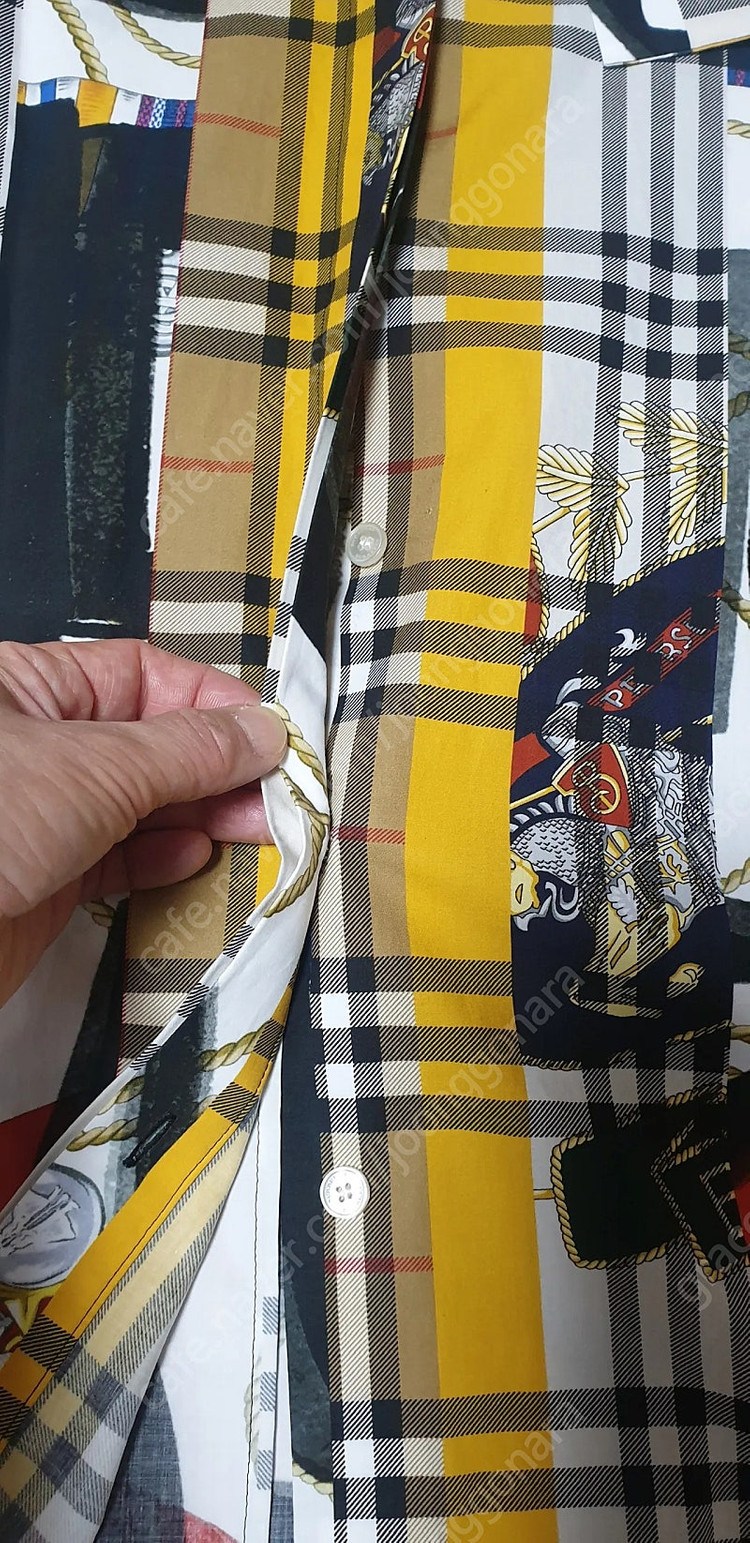 (새상품) 버버리 프린트체크셔츠 롱원피 이미지