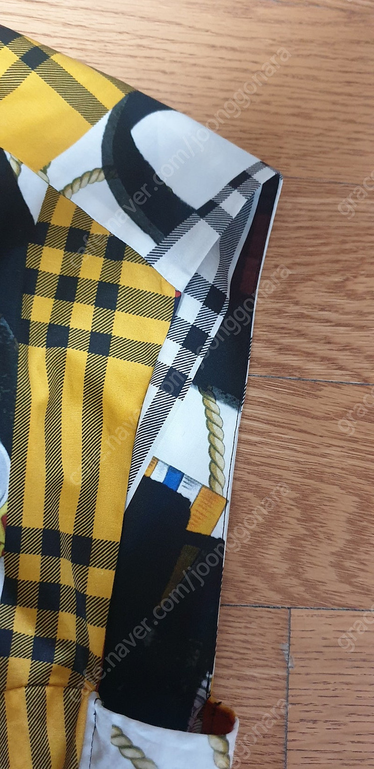 (새상품) 버버리 프린트체크셔츠 롱원피 이미지