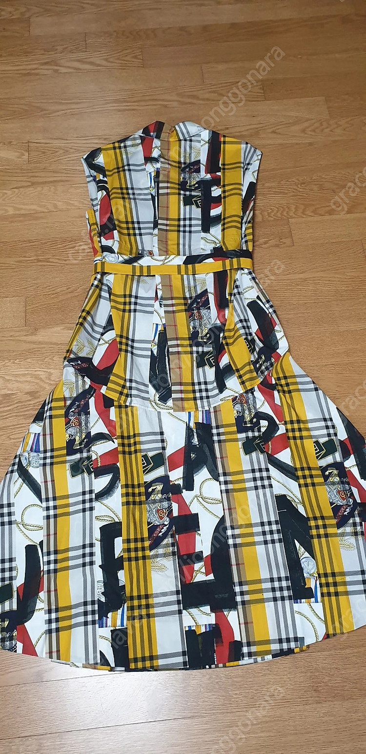 (새상품) 버버리 프린트체크셔츠 롱원피 이미지