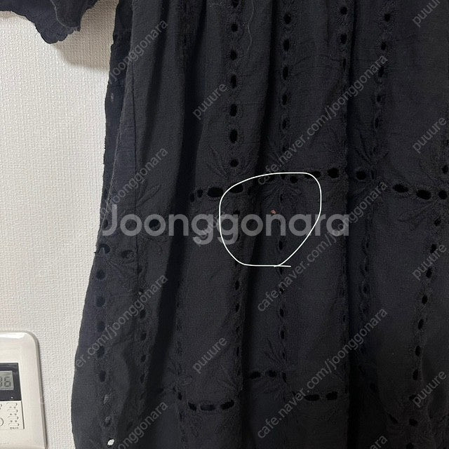 브이넥펀칭원피스 블랙 55--2
