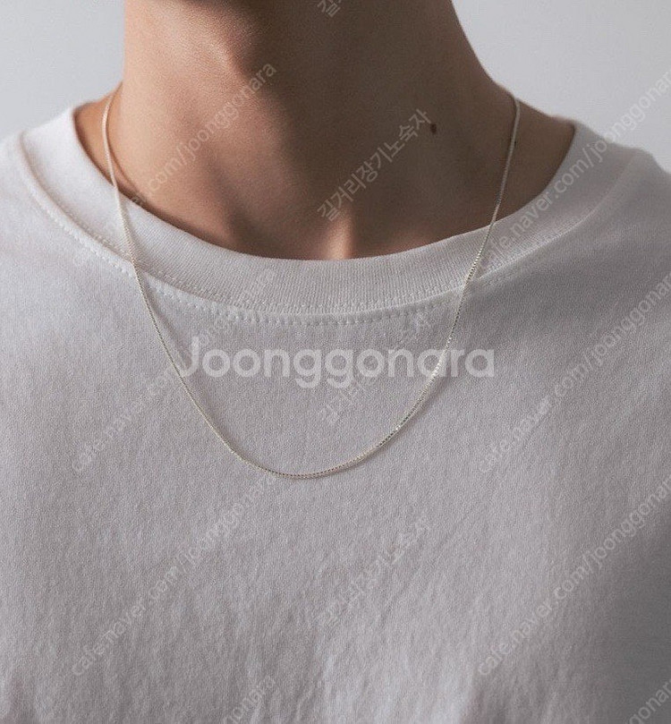 와기 목걸이 실버체인 목걸이 미니멀--3