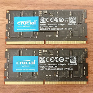 마이크론 Crucial DDR5 5600MHz 노트북용 48GB kit [24GB x2]