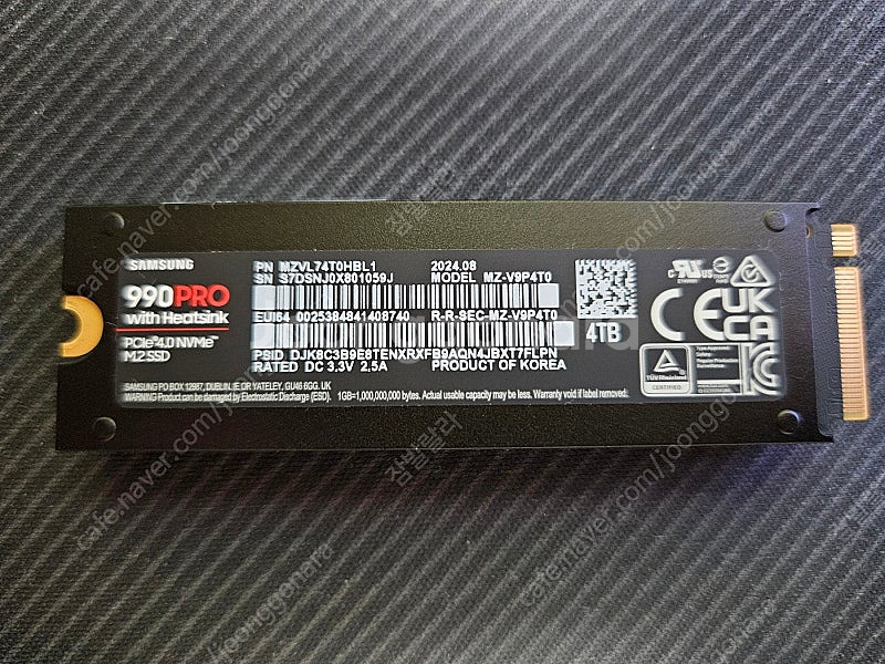 삼성 990 PRO SSD 4TB 히트싱크 팝니다.--1