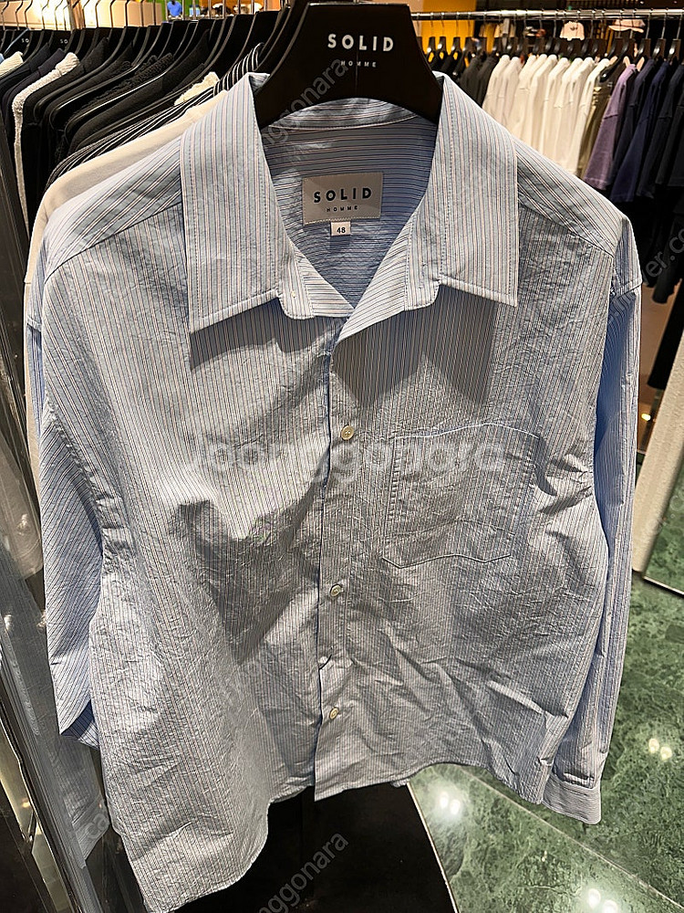 솔리드옴므 25FW 블루 스트라이프 셔츠 46--9