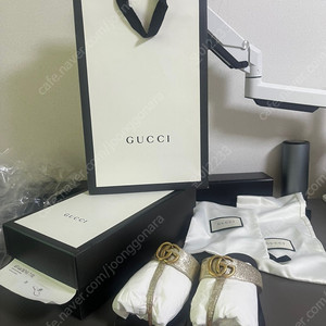 구찌 GUCCI 정품 슬리퍼 쪼리 38사이즈(240-245) 골드 판매합니다