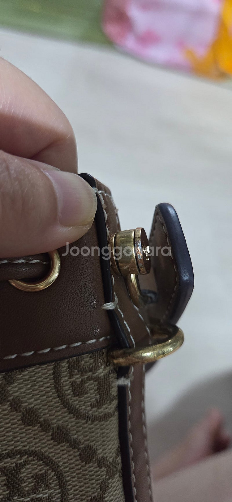 토리버치 티모노그램 자카드 미니버킷백--7