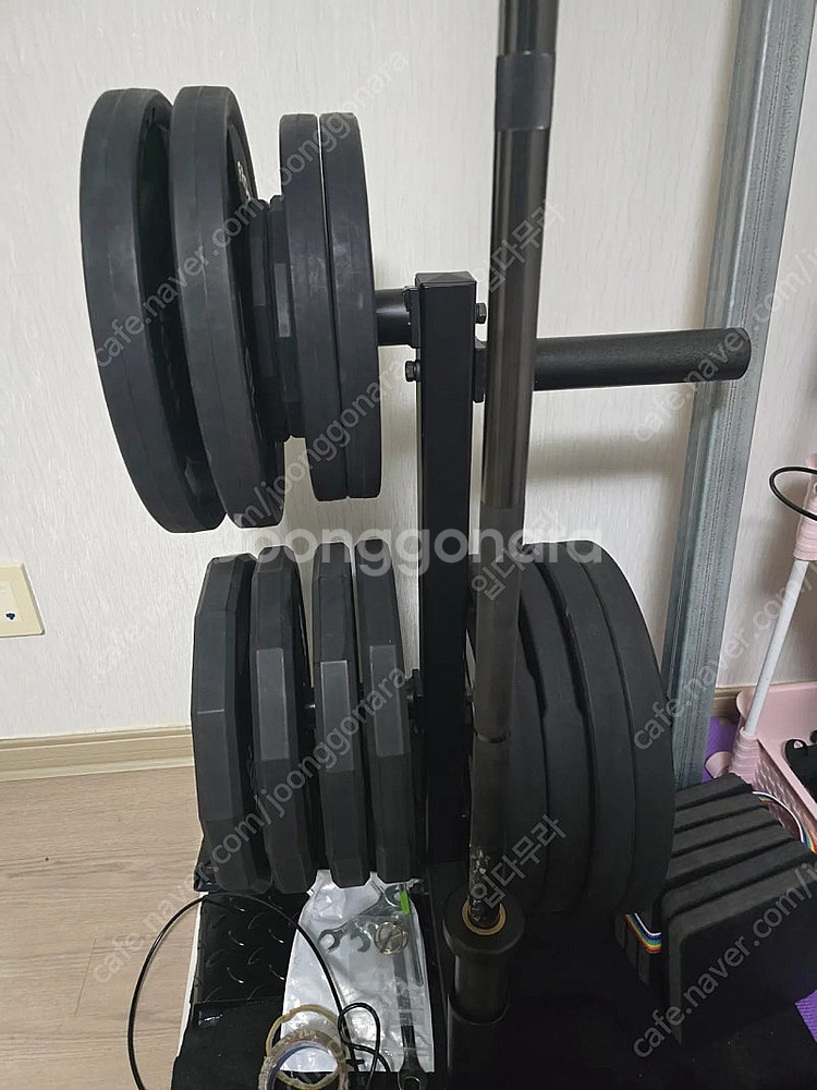 홈짐 헬스 원판 거치대 벤치 바벨봉 홈짐 고무 매트 스...--3
