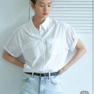 르아보네 반팔 시어서커 코튼 블라우스 셔츠