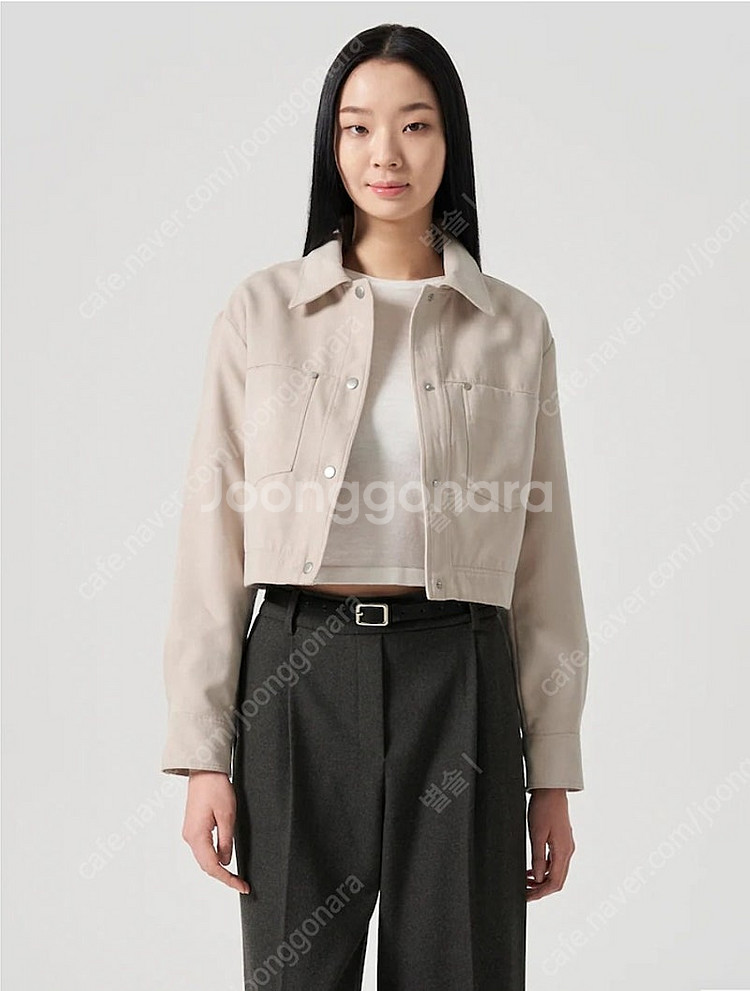 에잇세컨즈 크롭 스웨이드 셔츠자켓 m 새상품--0