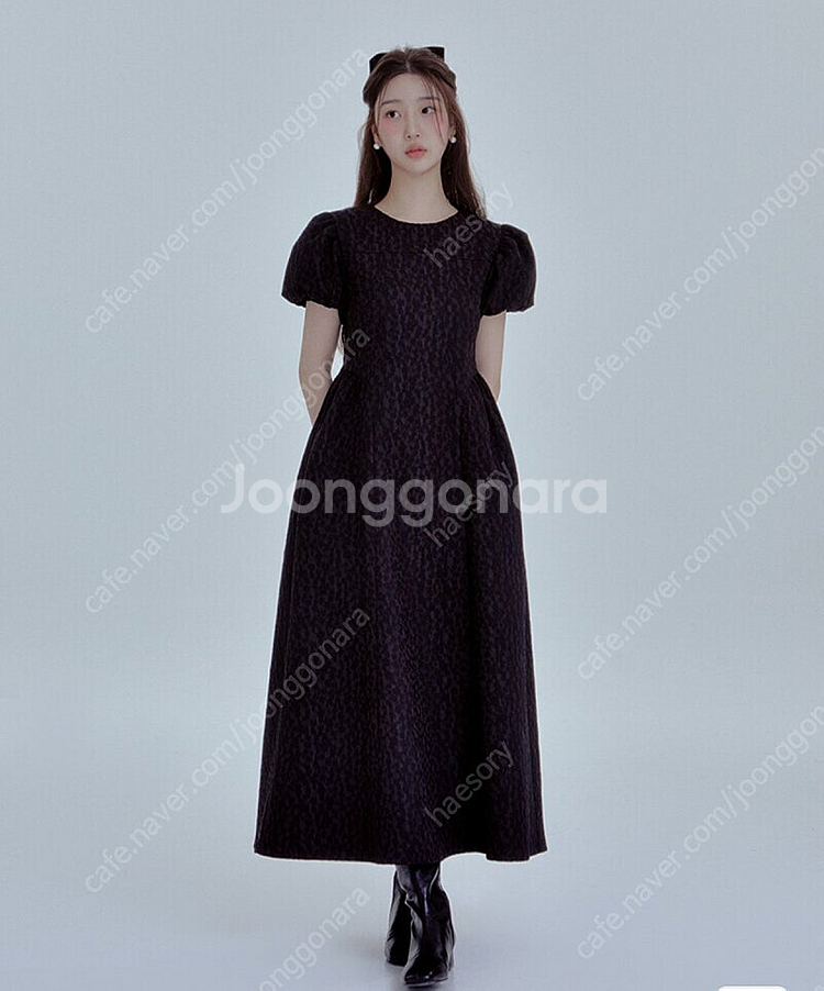 리엘 Daisy puff lace dress (blac...--0