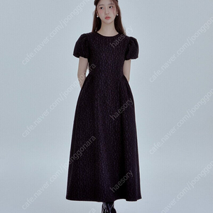 리엘 Daisy puff lace dress (black) / 데이지 퍼프 레이스 원피스 블랙 새상품