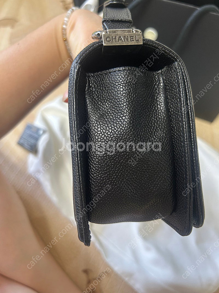 샤넬 보이백 스몰 캐비어 빈티지실버--4