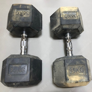 육각 고무 덤벨 35Kg 한쌍