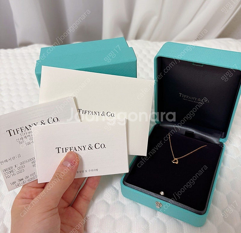 티파니앤코 엘사퍼레티 오픈하트 목걸이 로즈골드--0