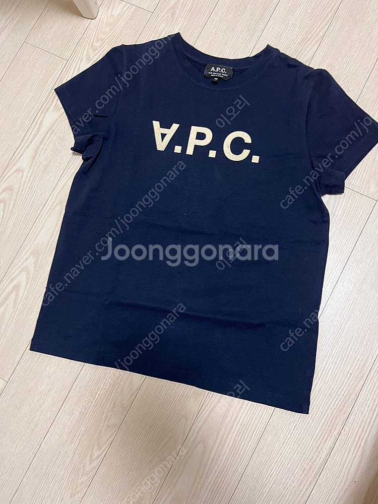 아페쎄 APC 벨벳로고 티셔츠 (네이비, xs)--0